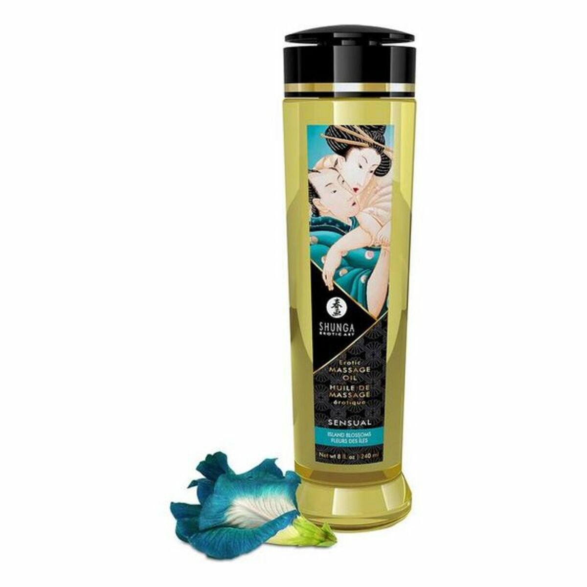 Huile de massage sensuel Shunga – Fleurs des Îles (240 ml)
