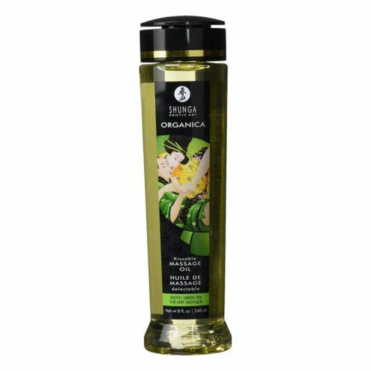 Huile de massage Bio Thé Vert Shunga Exotic (240 ml) – Pureté Naturelle & Relaxation sensuel - Bien-être intime - Espace-Love.ch