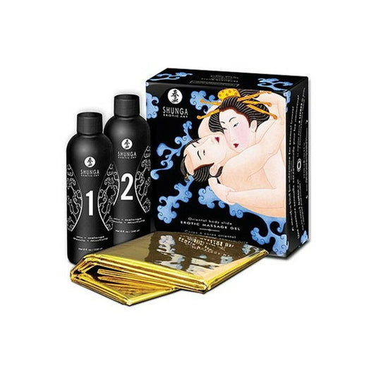 Kit Grand Plaisir Shunga – Duo de Massage & Draps pour une Nuit Exotique - Bien-être intime - Espace-Love.ch