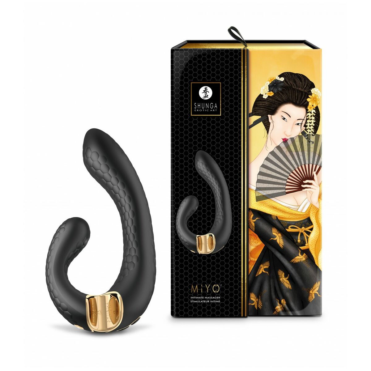 Masseur Shunga Miyo Noir – Double Stimulation & Élégance Sensorielle - Bien-être intime - Espace-Love.ch
