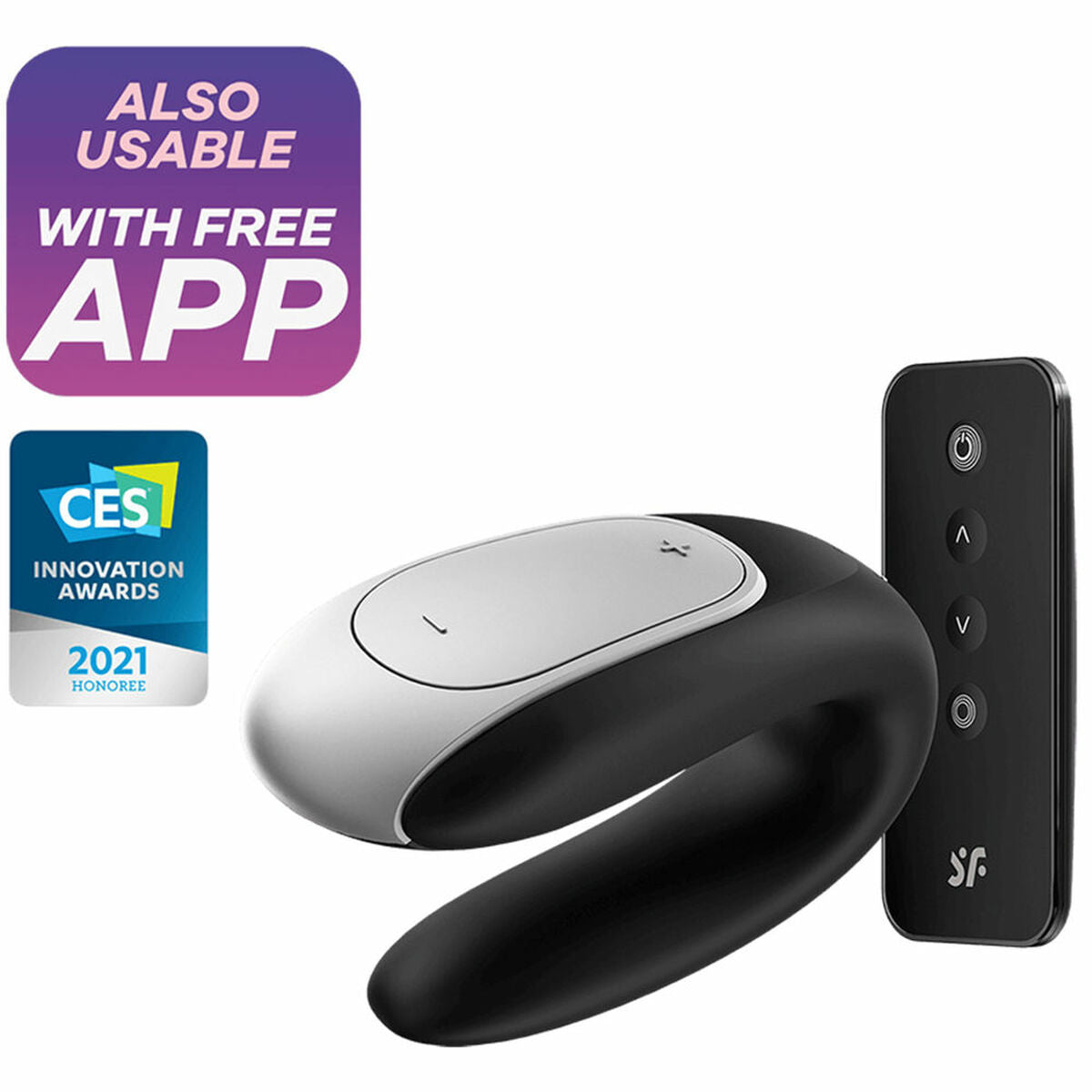 Masseur Couples Satisfyer Double Fun Noir – Complicité Connectée & Design Flexible - Bien-être intime - Espace-Love.ch