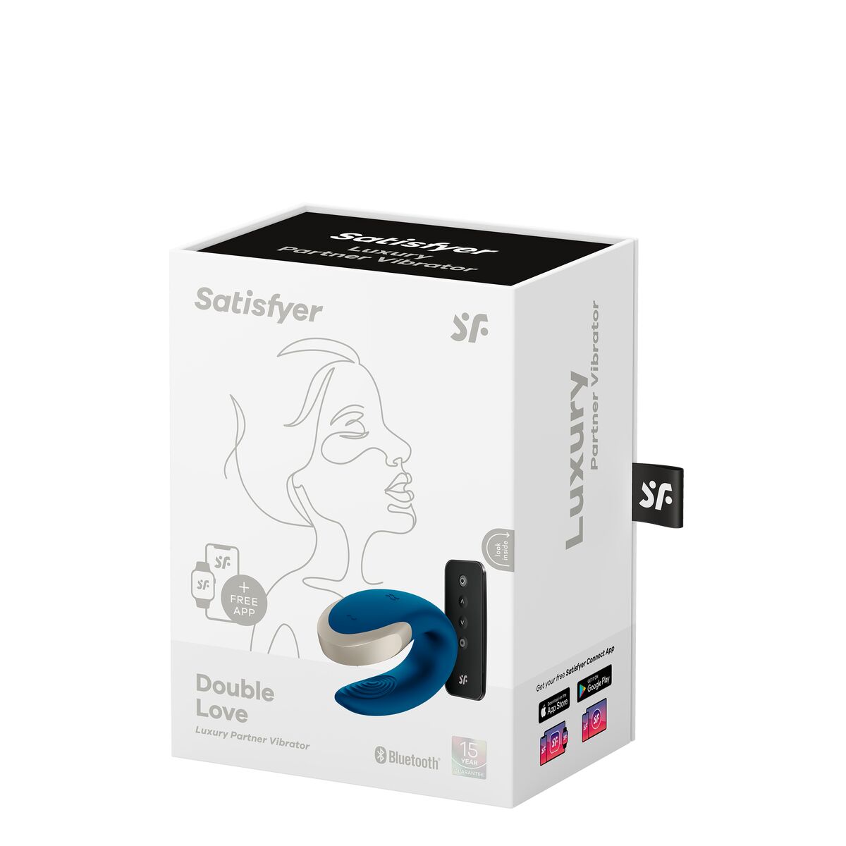 Masseur Couples Satisfyer Double Love Bleu – Plaisir Partagé & Connecté - Bien-être intime - Espace-Love.ch