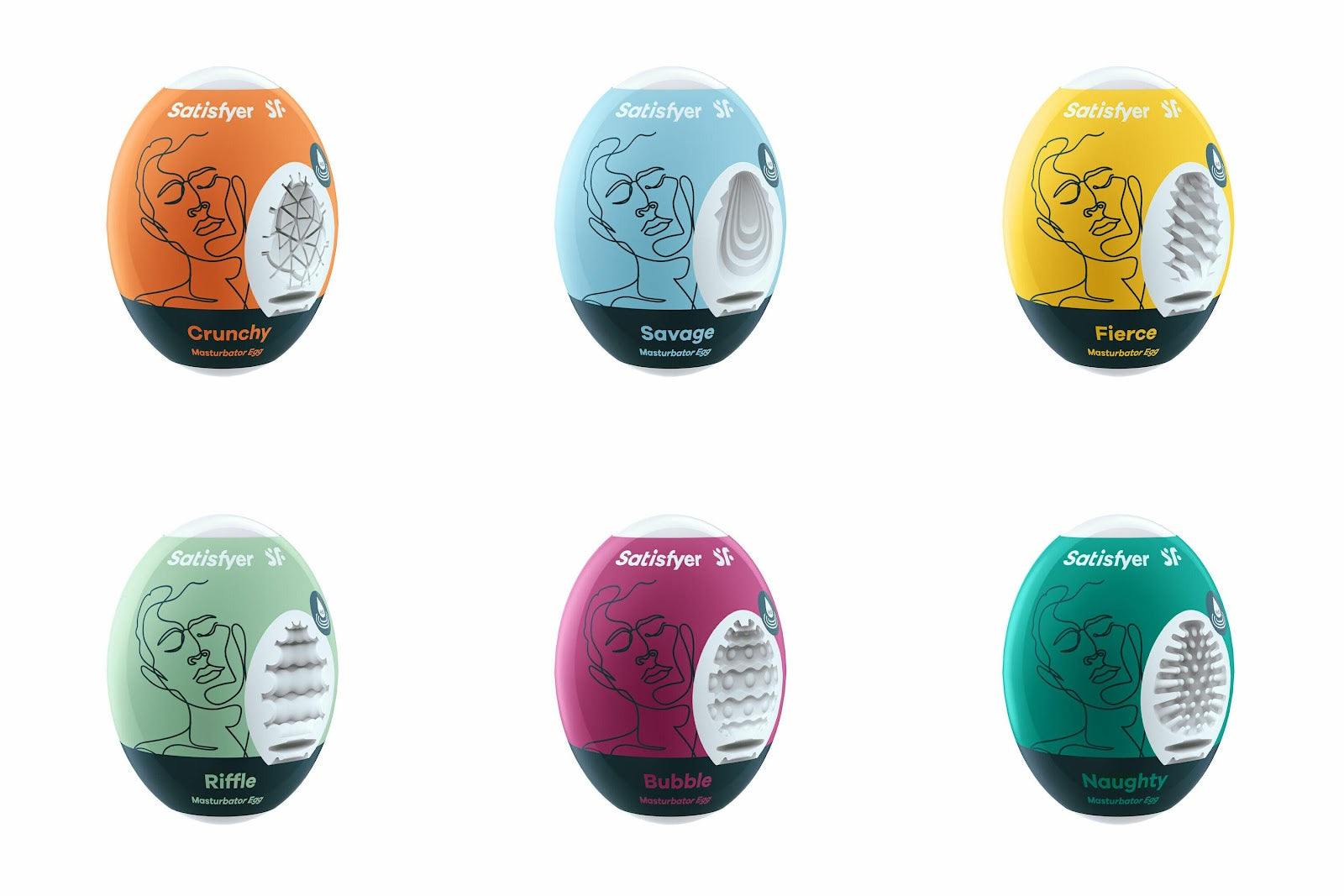 Pack de 6 Œufs Masturbateurs Satisfyer – Variété & Sensations - Bien-être intime - Espace-Love.ch